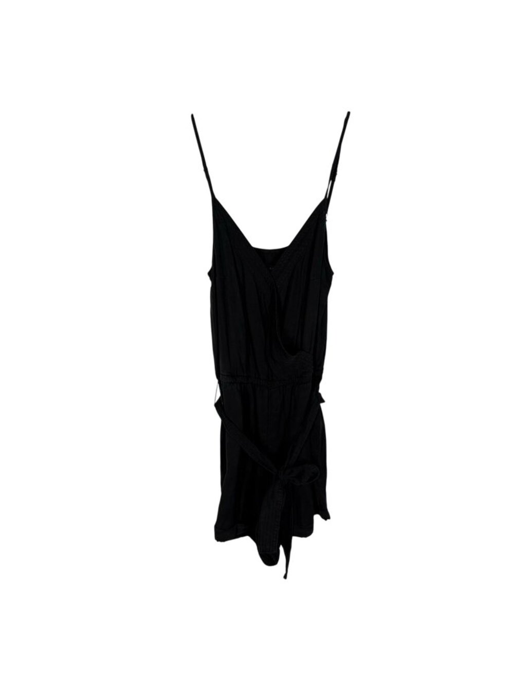 Abercrombie & Fitch Wmn S Black Sleeveless Tie Waist Surplice Utility Romper NWT - Picture 2 of 12